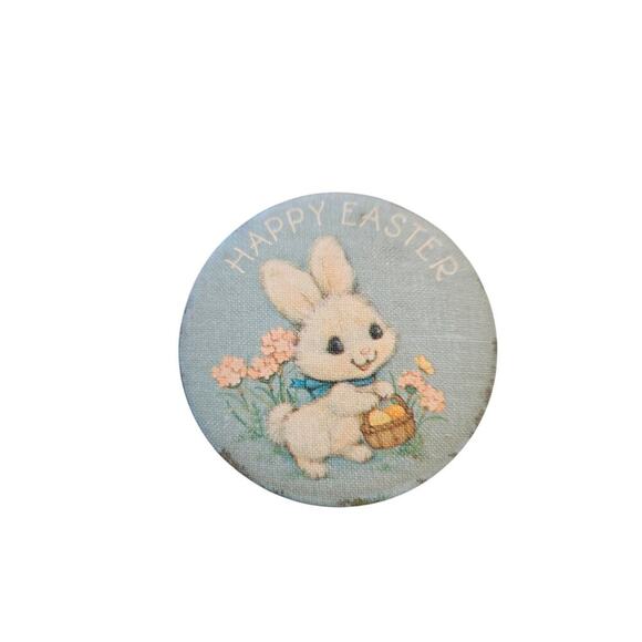 Vintage Hallmark Happy Easter Bunny Pin Button - Picture 1 of 2